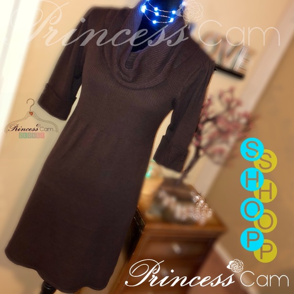 ✅Liv Women’s Mocha Cowl neck Sweater Dress Sz M - Picture 3 of 8